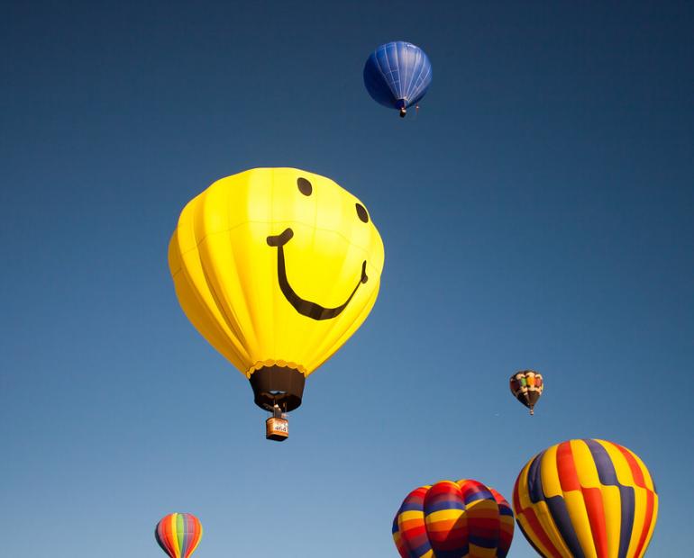 Hot air balloon with a smile