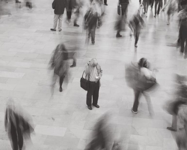 The image depicts how people are in a rush. 