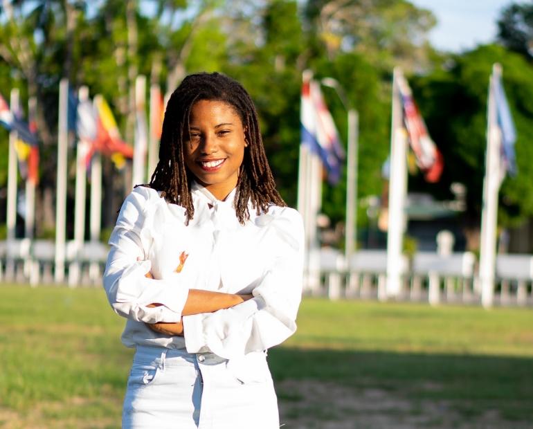 Youth Advocate Fay King at the Independence Square, Paramaribo, Suriname