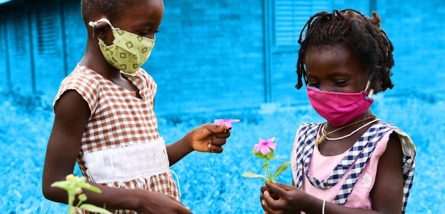 Happy children at the playground of their school in Toumodi-Sakassou, in the center of Côte d'Ivoire.