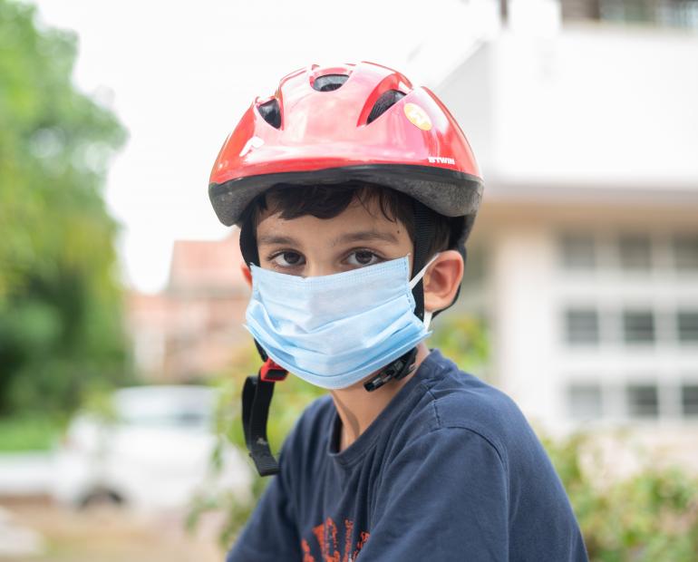 Boy with mask