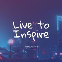 Message Reading "Live To Inspire -Ayesha Tariq Ali" on background picture of city view.