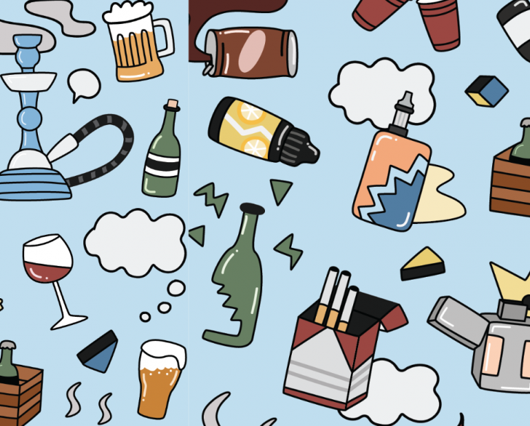 Illustration about alcohol abuse