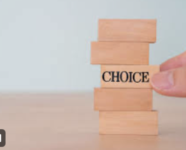 an image with the word choice